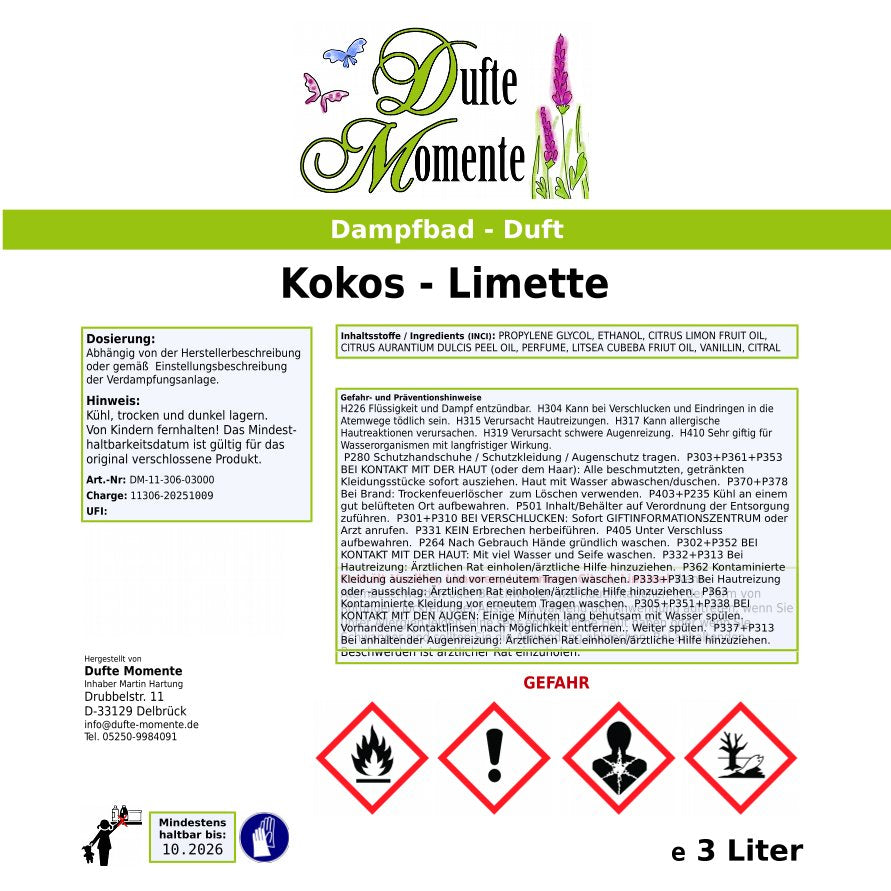 Dampfbad-Konzentrat Etikett