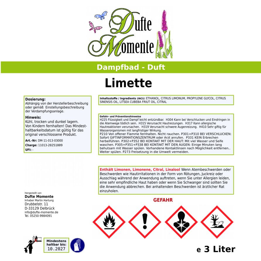 Dampfbad-Konzentrat Etikett