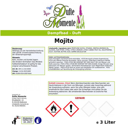 Dampfbad-Konzentrat Etikett