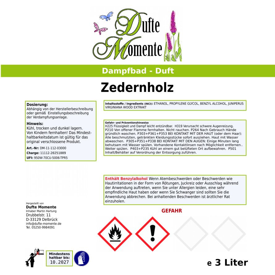 Dampfbad-Konzentrat Etikett