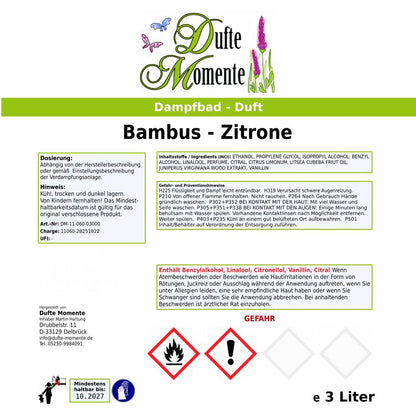 Saunaduft Etikett 3 Liter Bambus-Zitrone