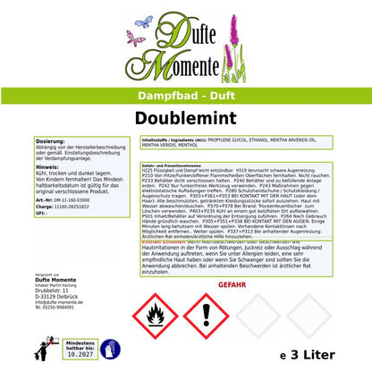 Saunaduft Etikett 3 Liter Doublemint