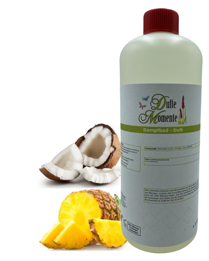 Saunaduft Ananas-Kokos in 1 Liter Flasche mit Duftbestandteilen