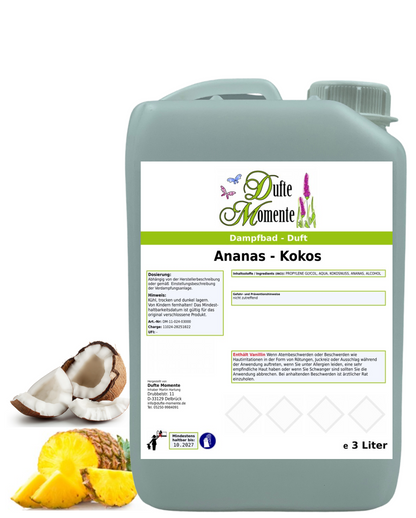 Saunaduft Ananas-Kokos in 3 Liter Kanister mit Duftbestandteilen