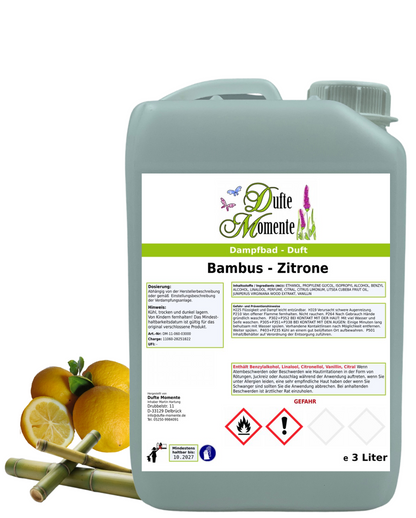 Saunaduft Bambus-Zitrone in 3 Liter Kanister mit Duftbestandteilen