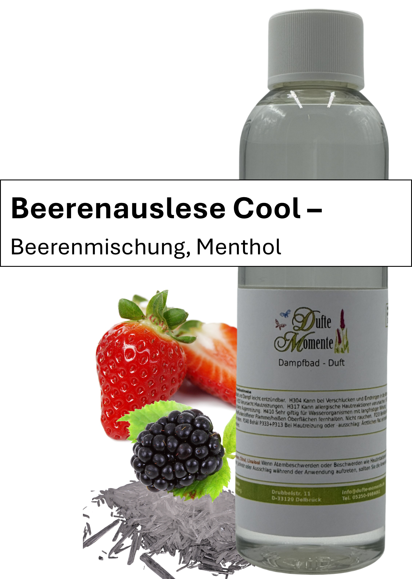 Dampfbad Duftkonzentrat beerenauslese cool in 250ml flasche mit duftbanner