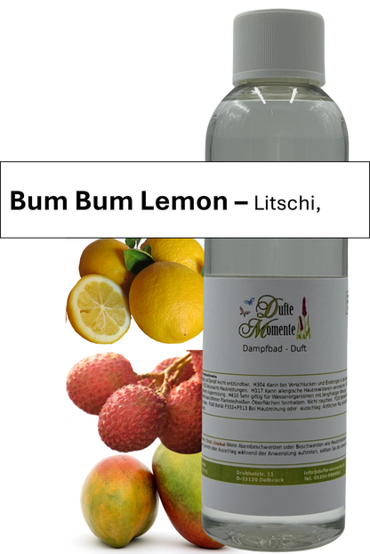 Dampfbad Duftkonzentrat bum bum lemon in 250ml flasche mit duftbanner