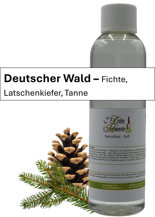Dampfbad Duftkonzentrat deutscher wald in 250ml flasche mit duftbanner
