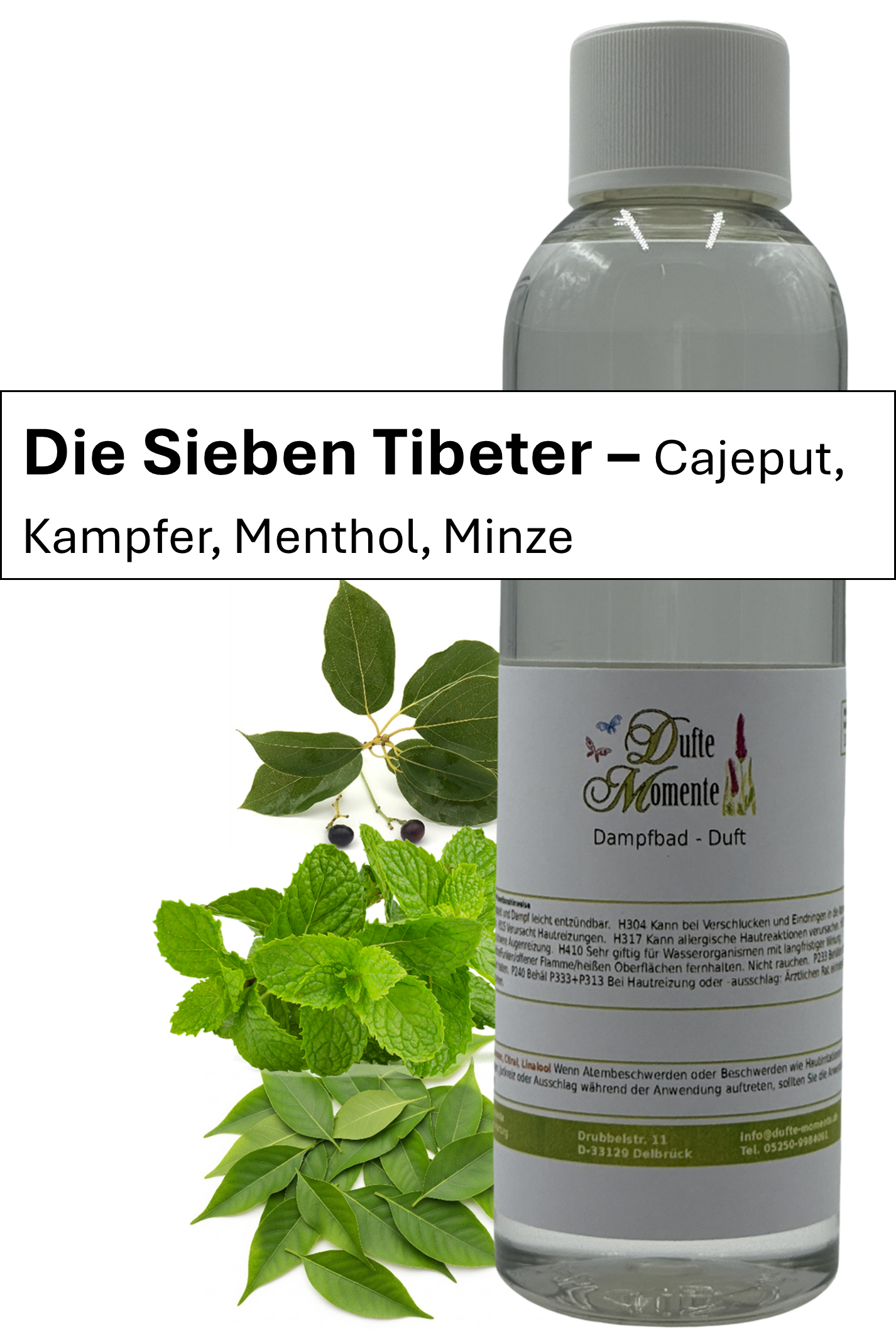 Dampfbad Duftkonzentrat die sieben tibeter in 250ml flasche mit duftbanner