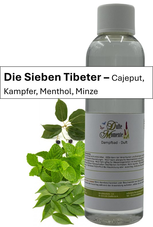 Dampfbad Duftkonzentrat die sieben tibeter in 250ml flasche mit duftbanner