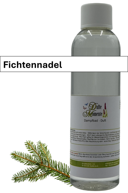 Dampfbad Duftkonzentrat fichtennadel in 250ml flasche mit duftbanner