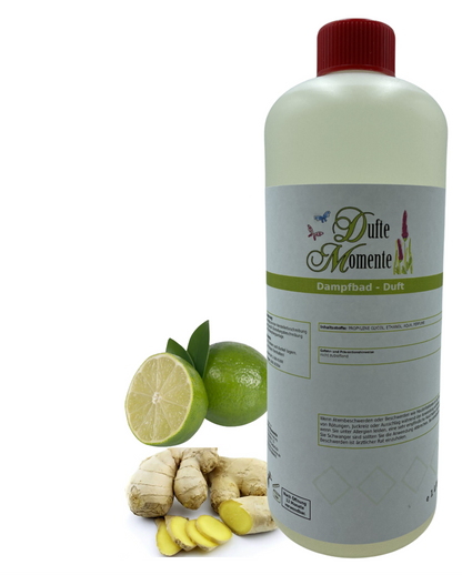 Saunaduft Ginger-Lemon in 1 Liter Flasche mit Duftbestandteilen