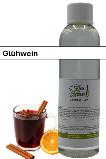 Dampfbad Duftkonzentrat glühwein in 250ml flasche mit duftbanner
