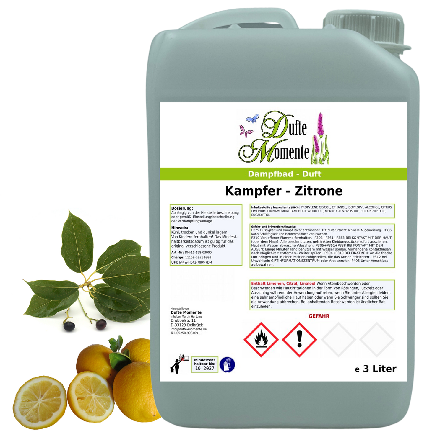 Dampfbad Duftkonzentrat kampfer-zitrone in 3 liter kanister