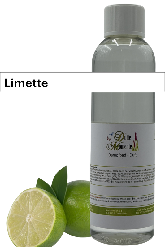 Dampfbad Duftkonzentrat limette in 250ml flasche mit duftbanner