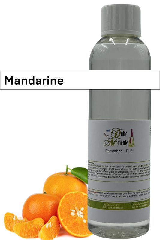 Dampfbad Duftkonzentrat mandarine in 250ml flasche mit duftbanner