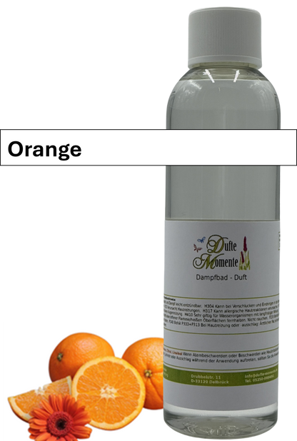 Dampfbad Duftkonzentrat orange in 250ml flasche mit duftbanner