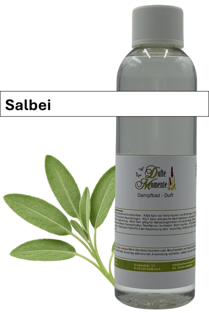 Dampfbad Duftkonzentrat salbei in 250ml flasche mit duftbanner
