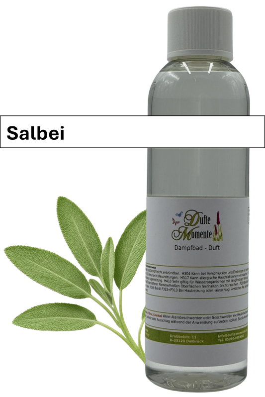 Dampfbad Duftkonzentrat salbei in 250ml flasche mit duftbanner