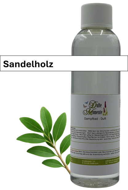 Dampfbad Duftkonzentrat sandelholz in 250ml flasche mit duftbanner