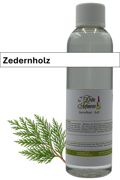 Dampfbad Duftkonzentrat zedernholz in 250ml flasche mit duftbanner