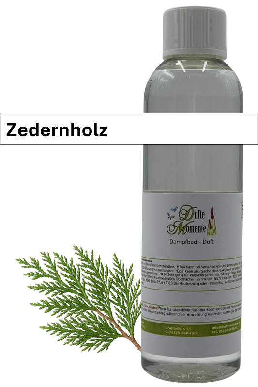 Dampfbad Duftkonzentrat zedernholz in 250ml flasche mit duftbanner