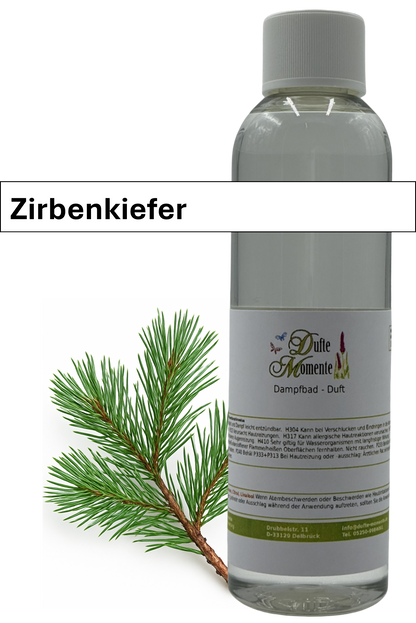 Dampfbad Duftkonzentrat zirbenkiefer in 250ml flasche mit duftbanner