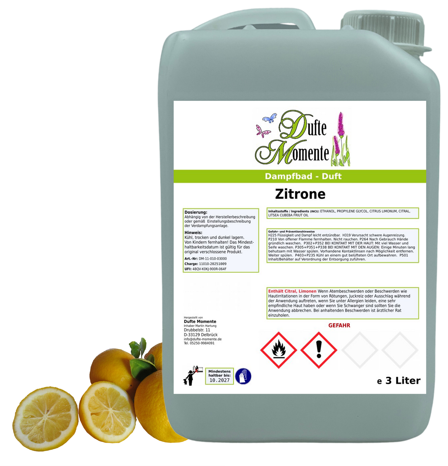 Dampfbad Duftkonzentrat zitrone in 3 liter kanister