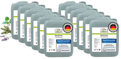 Dampfbad Emulsion Set freie Duftwahl mit zwölf 5 Liter Kanistern