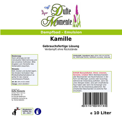 Dampfbad-Emulsion Kamille | Gebrauchsfertig & DVN-Zertifiziert für Dein Home-Spa | 3L, 5L, 10L