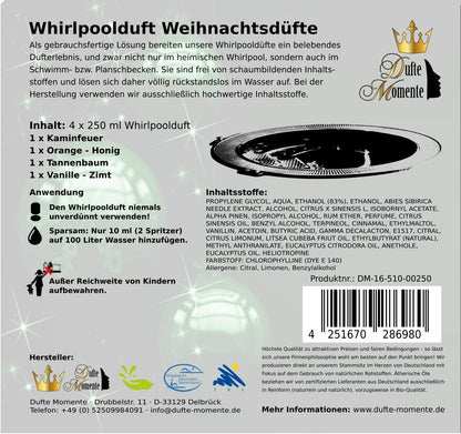 Whirlpoolduft 4er Set Weihnachten Karton Rückseite