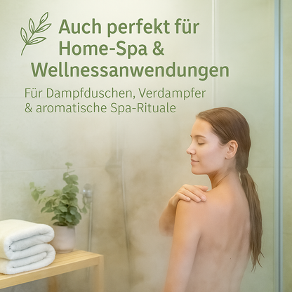 Eine Person im Dampfbad