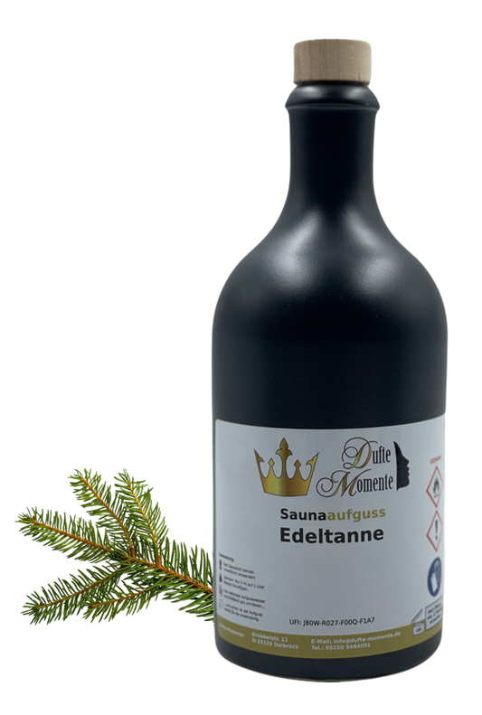 Saunaduft Konzentrat Flasche aus Steinzeug  500 ml Edeltanne
