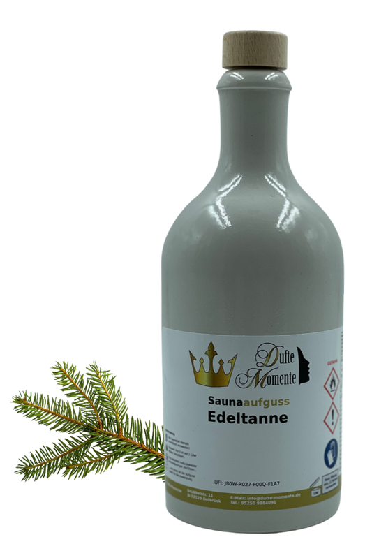 Saunaduft Konzentrat Flasche aus Steinzeug  500 ml Edeltanne