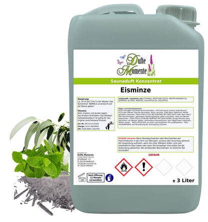 Eisminze Saunaaufguss-Konzentrat | 250 ml – 3 L | Eukalyptus, Menthol & Minze