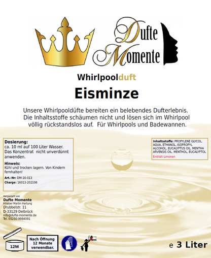 Whirlpoolduft 3 Liter Etikett Eisminze
