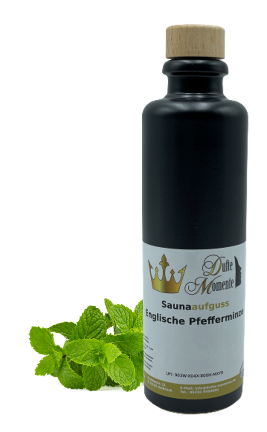 Saunaduft Konzentrat Flasche aus Steinzeug  200 ml Englische Pfefferminze