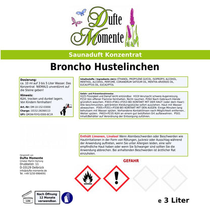 Saunaduft Etikett 3 Liter Broncho Hustelinchen