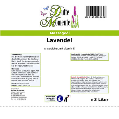 3 Liter Etikett Massageöl Lavendel