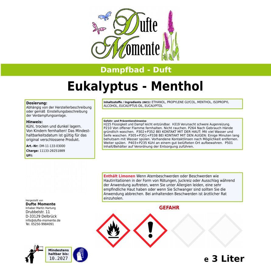 Dampfbad-Konzentrat Etikett