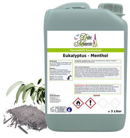 Eukalyptus-Menthol Saunaaufguss-Konzentrat | 250 ml – 3 L | Profi-Qualität