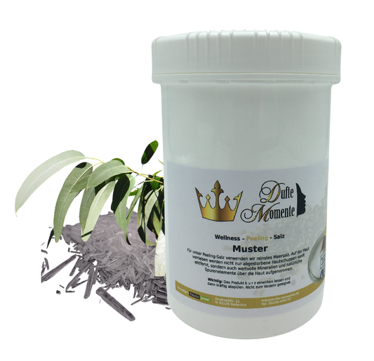Eukalyptus-Menthol - 1 kg Salz Körperpeeling, mit BIO-Meersalz