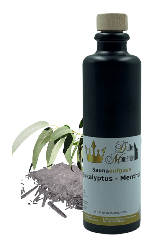 Saunaduft Konzentrat Flasche aus Steinzeug  200 ml Euka - Menthol
