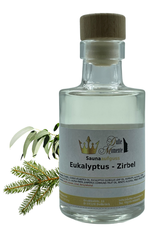 Saunaduft Konzentrat Glasflasche 100ml Eukalyptus - Zirbel