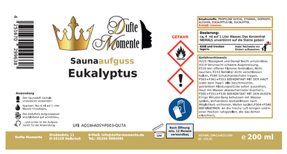 Saunaduft Konzentrat Etikett 200 ml Eukalyptus