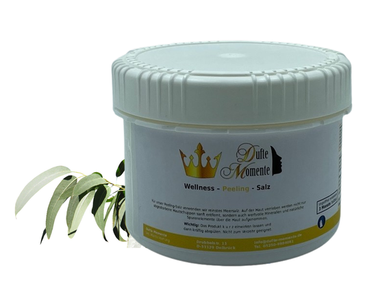 Eukalyptus - 500g Salz Körperpeeling, mit BIO-Meersalz