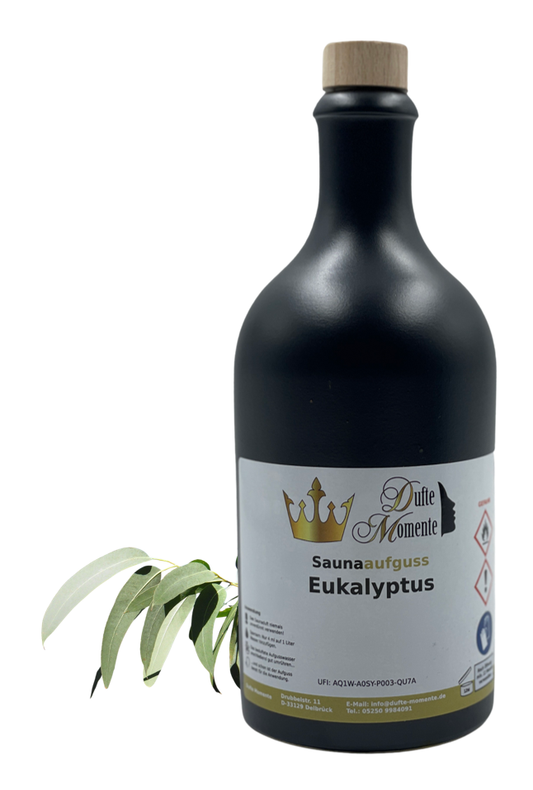 Saunaduft Konzentrat Flasche aus Steinzeug  500 ml Eukalyptus