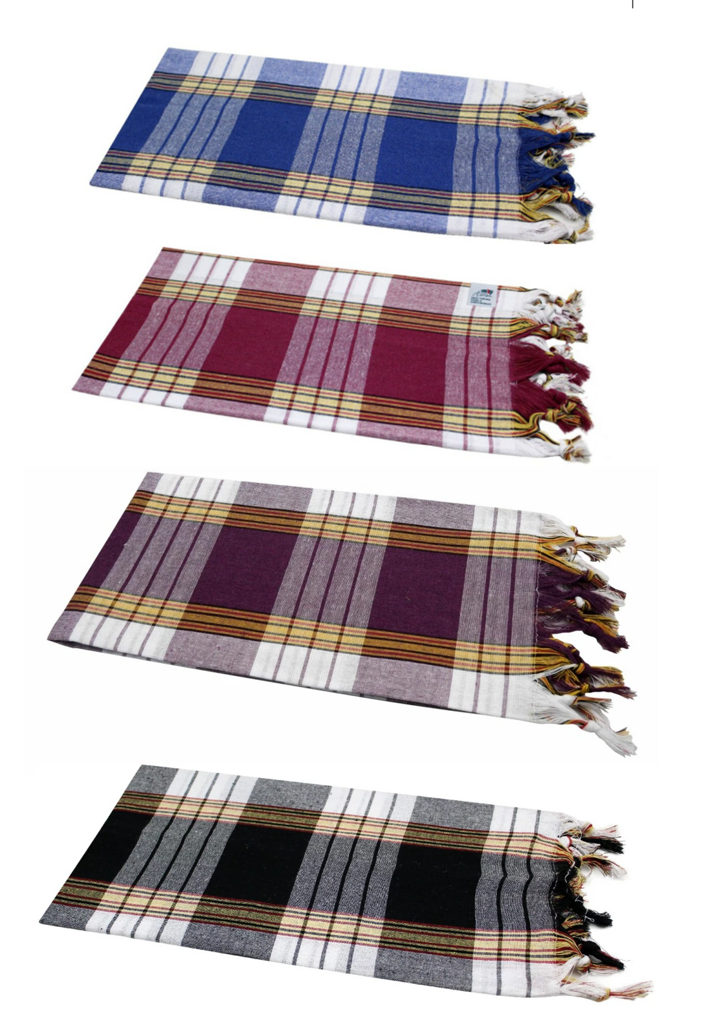 Übersicht Farben Hamantücher - Blau, Rot, Lila, Schwarz