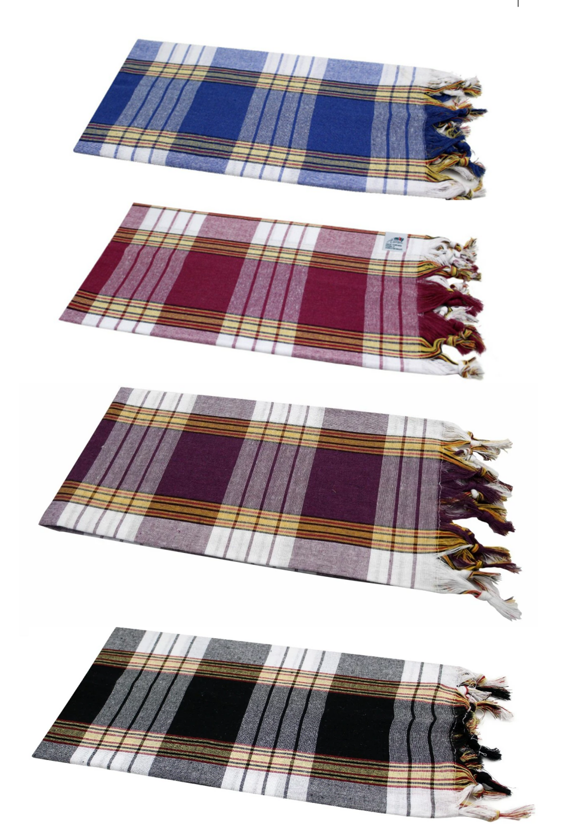 Übersicht Farben Hamantücher - Blau, Rot, Lila, Schwarz