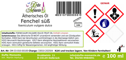 Ätherisches Öl Etikett 100 ml Fenchel (süß)